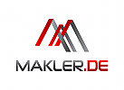 Logo, Makler, Immobilien, Grund und Boden, Dach, Haus