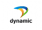 dynamisch Logo, Symbol D, Transport, Software, Technologie, bunt