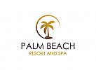 Palme, Spa, Wellness, Restaurant, Natur, Umriss, Minimalist, Logo