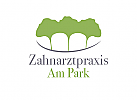 Zahnarzt, Zahnarztpraxis, Zhne, Park, Bume, Logo