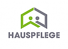 Zeichen, zweifarbig,  Zeichnung, Menschen, Haus, Krankenpflege, Logo