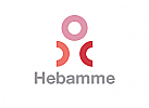 Zeichen, Baby, abstrakt, Hebamme, Logo