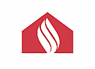 , Flamme, Kamin, Heizung, Brandschutz, Haus, Logo