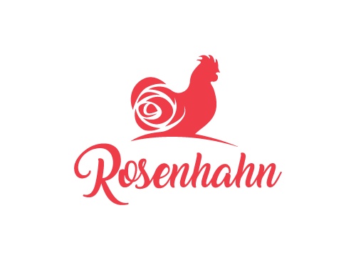 Hahn, Rose, Bauernhof, Kosmetik, Logo