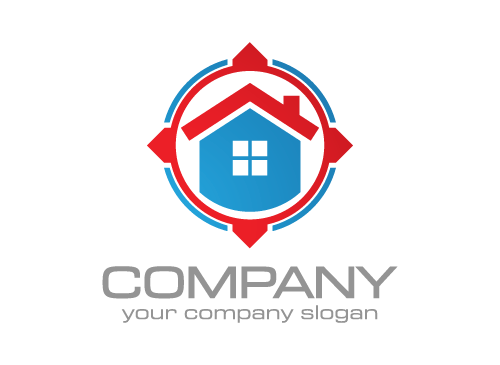 Haus Logo, Kompass Logo, Lage Logo, Makler Logo, Immobilien Logo