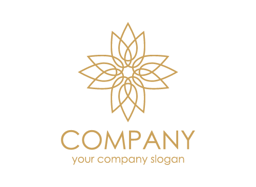 Blume Logo, Golden Logo, Luxus Logo, Hotel Logo, Massage Logo