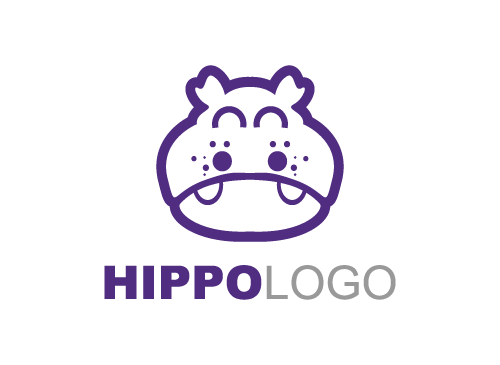 Nilpferd logo, lustig logo, Kinder logo, Spiel logo, Bildung logo