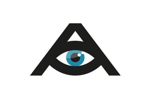 , zweifarbig, Signet, Symbol, Auge, Optiker, Augenarzt, A, Logo