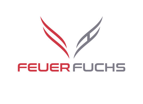 Zeichen, zweifarbig, signet, symbol, Feuer, Flammen, Fuchs, H, Logo