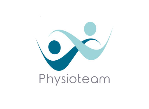 Zeichen, zweifarbig, Zeichnung, zwei Menschen, Team, Physiotherapie, Logo