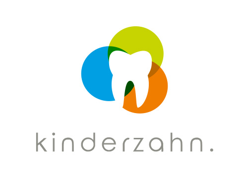 Zahnlogo, Zeichen, Zahnarztpraxis, Kinderzahnarzt, Logo, Kreise, Bunt