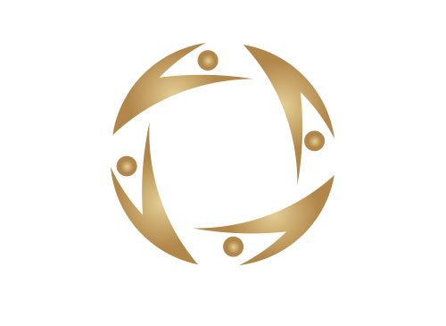Kreis Logo, Mensch Logo, Gold Logo