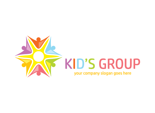 logo Kinder, Kinderarzt, Psychologe, Menschen, Gruppen Logo, bunt