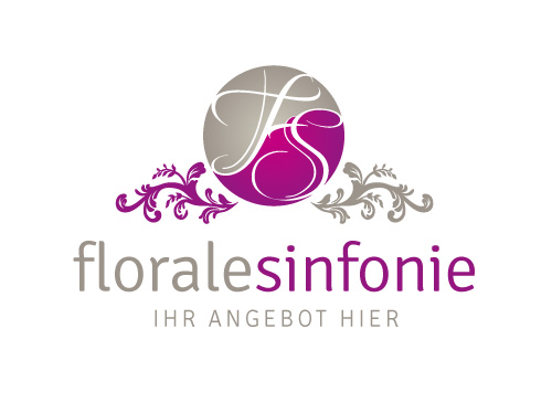 Logo Floral rund mit Initialen