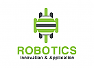 Roboter Logo, Robotik, Programmierung, Software, App, Mobile