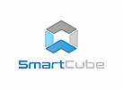 Wrfel Logo, Cube, Software, digitale, Khlung, blau, eis, Internet