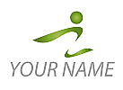 Zwei Bltter, Person, Mensch, Pflanze in grn, Wellness, Spa, Massage, Logo