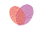  Fingerprint, Herz, kardiologie, Arztpraxis, Logo