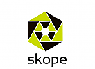 Kaleidoscope Sechseckiges abstraktes Logo