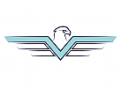 Zeichen, Zeichnung, zweifarbig, Signet, Symbol, Vogel, Adler, V, Logo