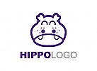 Nilpferd logo, lustig logo, Kinder logo, Spiel logo, Bildung logo