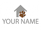 , Zweifarbig, Hundehtte und Pfote, Hunde Logo