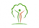 Baum, Mensch, Gesundheit, Physiotherapie, Logo
